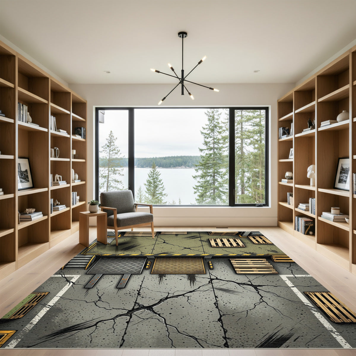 Work Site Rug Industrial Concrete Cragged Warehouse Floor Rug – Rug Canvas