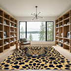 Golden Leopard Flower Burst Rug