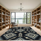Geometric Diamond Starburst Navajo Rug