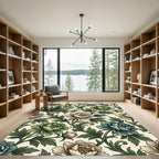 Vintage Botanical Peony Floral Cream Rug