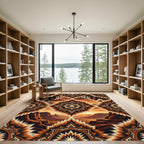 Southwestern Sunburst Canyon Landscape Rug