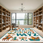 Children's Alphabet Woodland Characters Rug