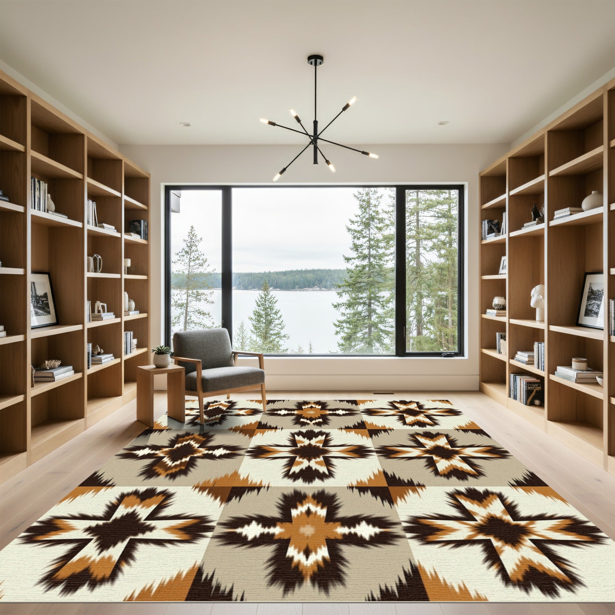 Earthy Ikat Cross Medallion Rug