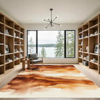 Abstract Amber Watercolor Ink Cloud Rug