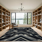Black and Gray Arrow Chevron Rug