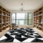 Monochromatic Geometric Abstract Shapes Rug