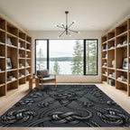 Gray Nautical Rope Knot Medley Rug