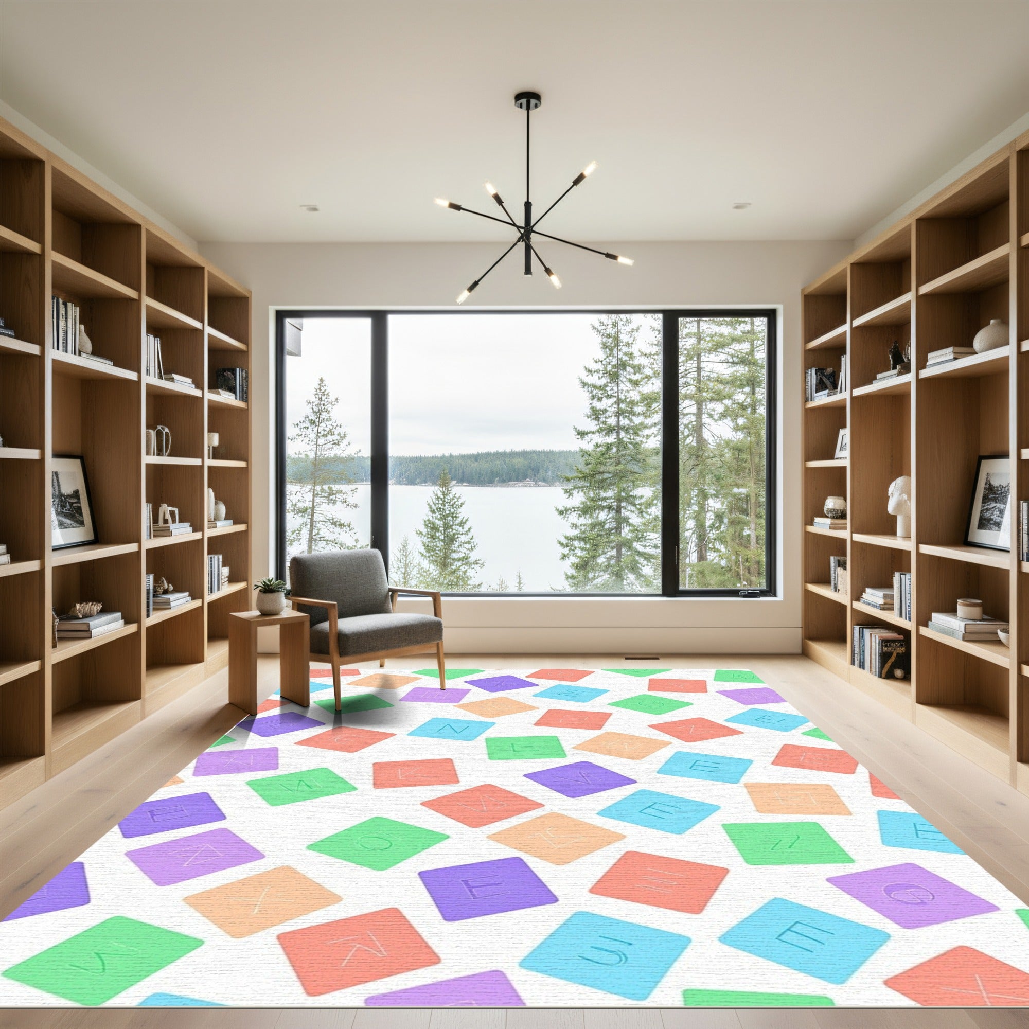 Colorful Alphabet Square Assortment Rug