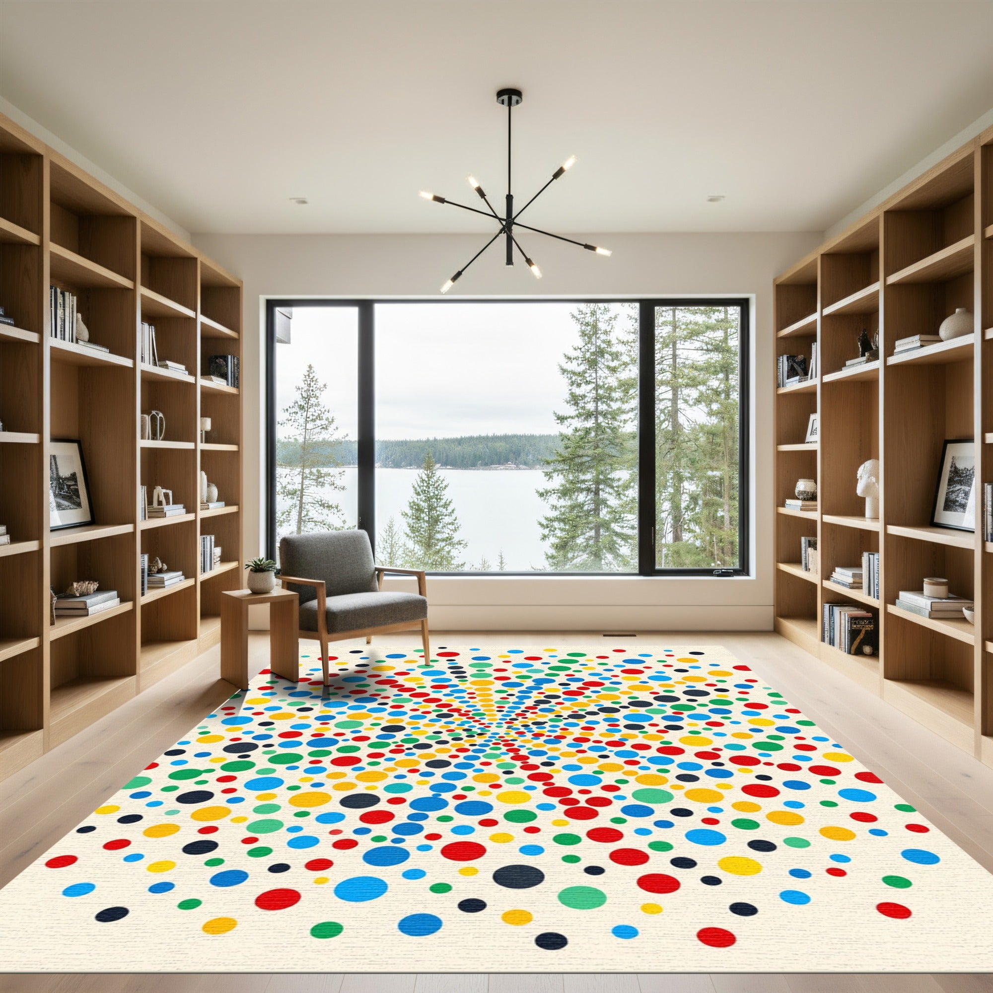 Vibrant Multicolored Dotted Pop Art Rug