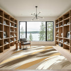 Earthy Tones Abstract Brush Strokes Rug