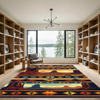 Sunset Desert Landscape Southwestern Geometric Rug