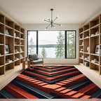 Coral Stairs V Geometric Abstract Rug