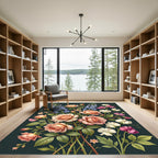 Terracotta Rose Sweet Pea Bouquet Rug