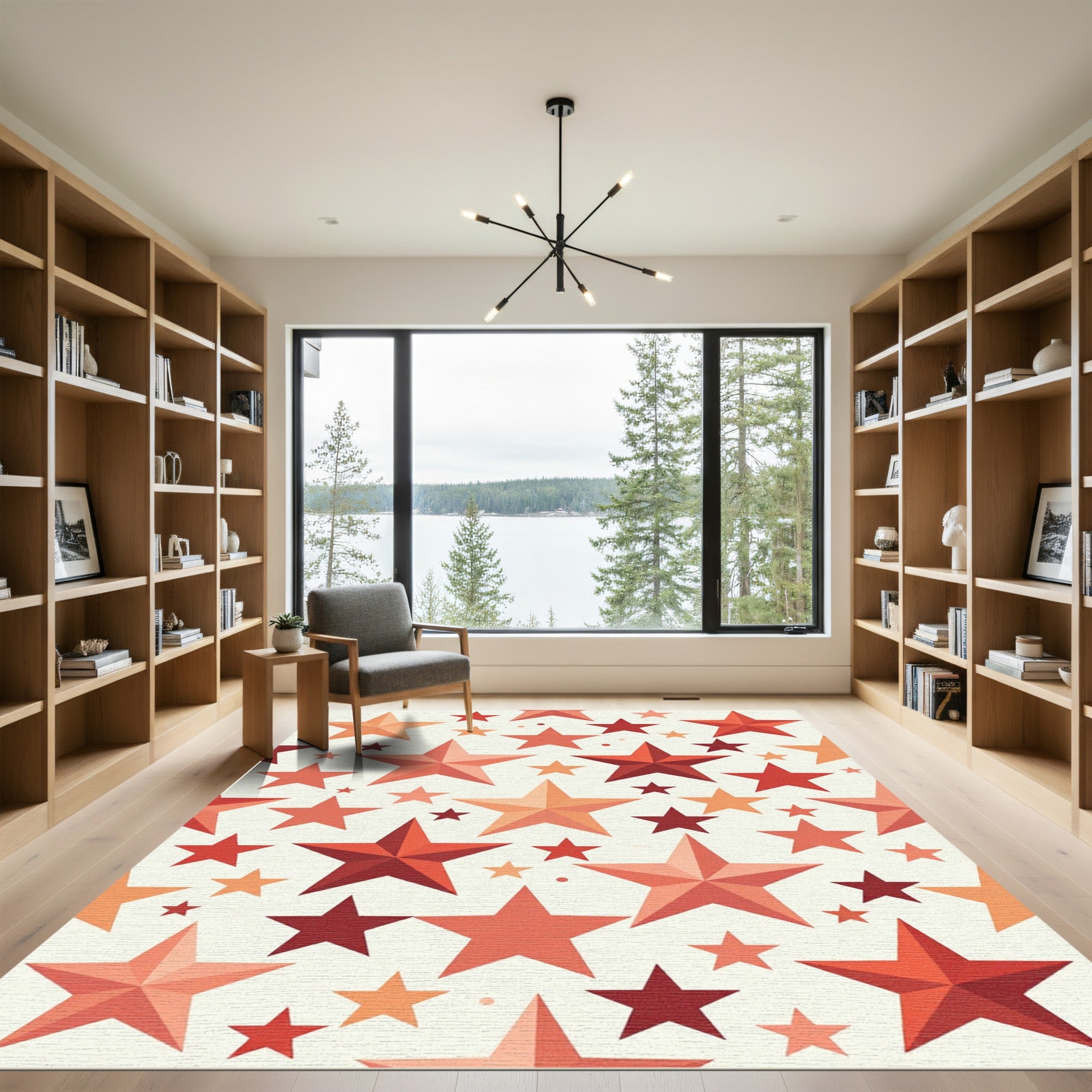 Ombre Starburst Composition Rug