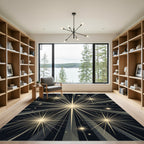 Radiant Golden Starburst Night Rug