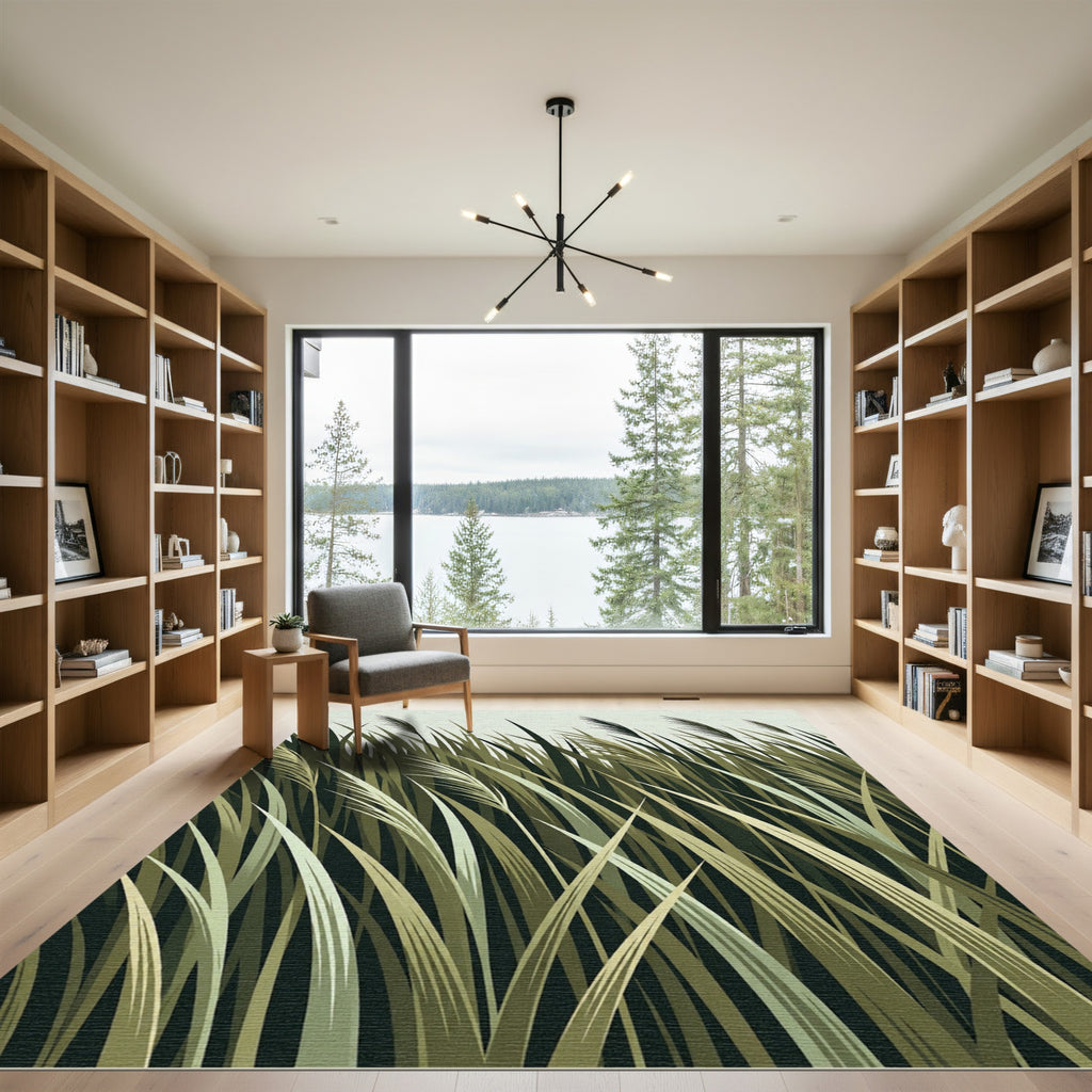 Earthy Tone Reeds Abstract Field Rug