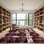 Rustic Woven Sienna Interlocking Weave Rug