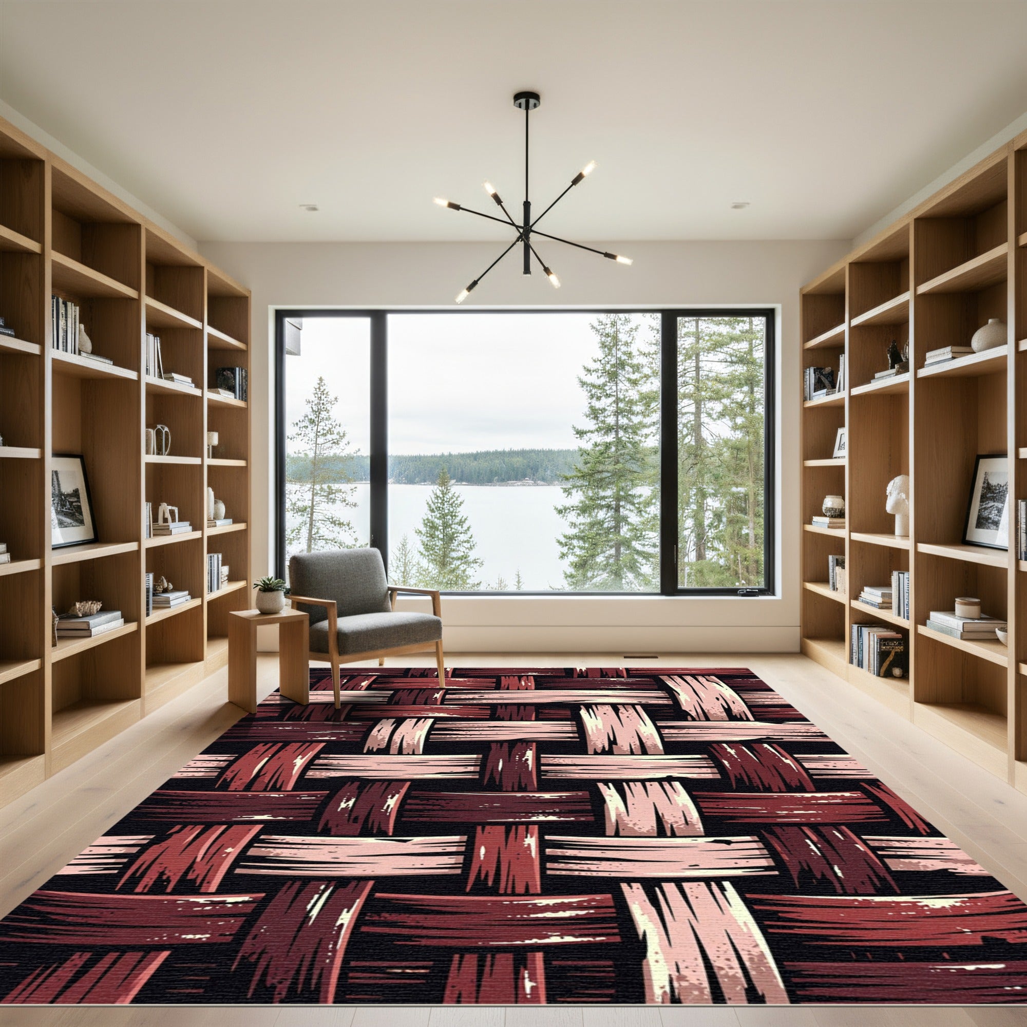 Rustic Woven Sienna Interlocking Weave Rug