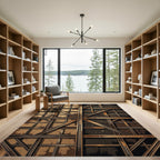 Industrial Brown Steel Frame Rug