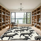 Sophisticated Gray Antelope Animal Illustration Rug