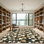Golden Brown Ivy Vine Textured Rug