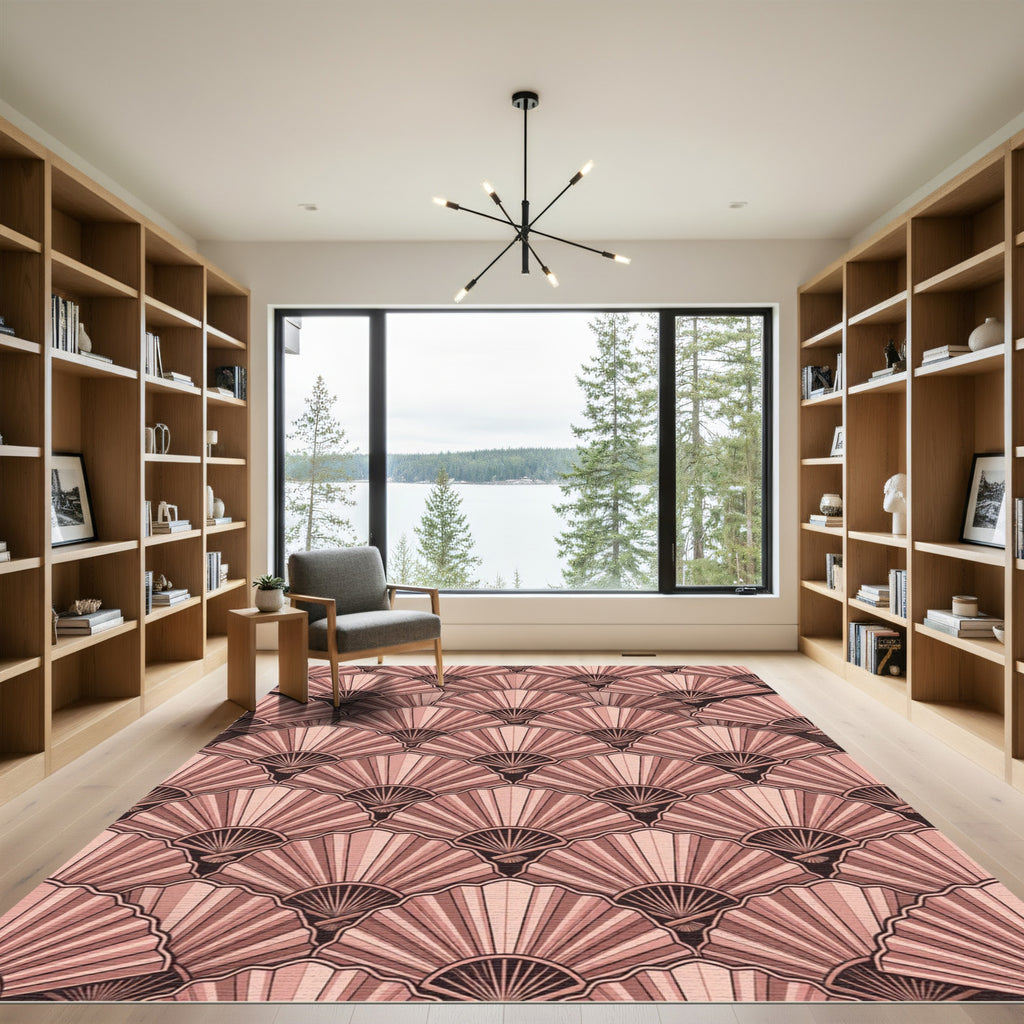 Rose Gold Fan Art Deco Rug