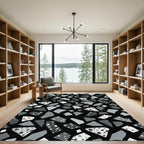 Monochromatic Aggregate Mosaic Fragments Rug