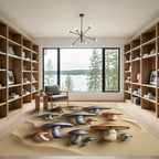 Earthy Mushroom Forest Fungi Sand Canvas Rug