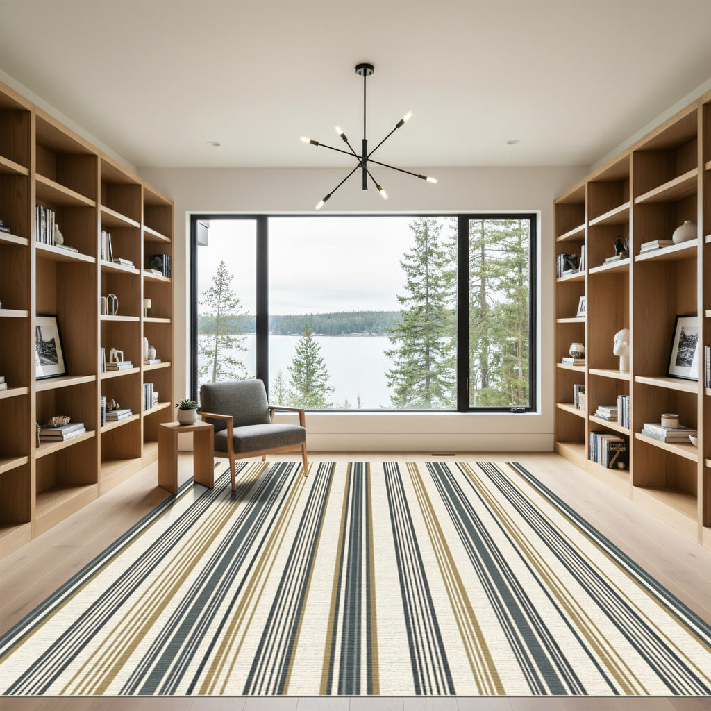 Earthy Tone Vertical Stripe Rug