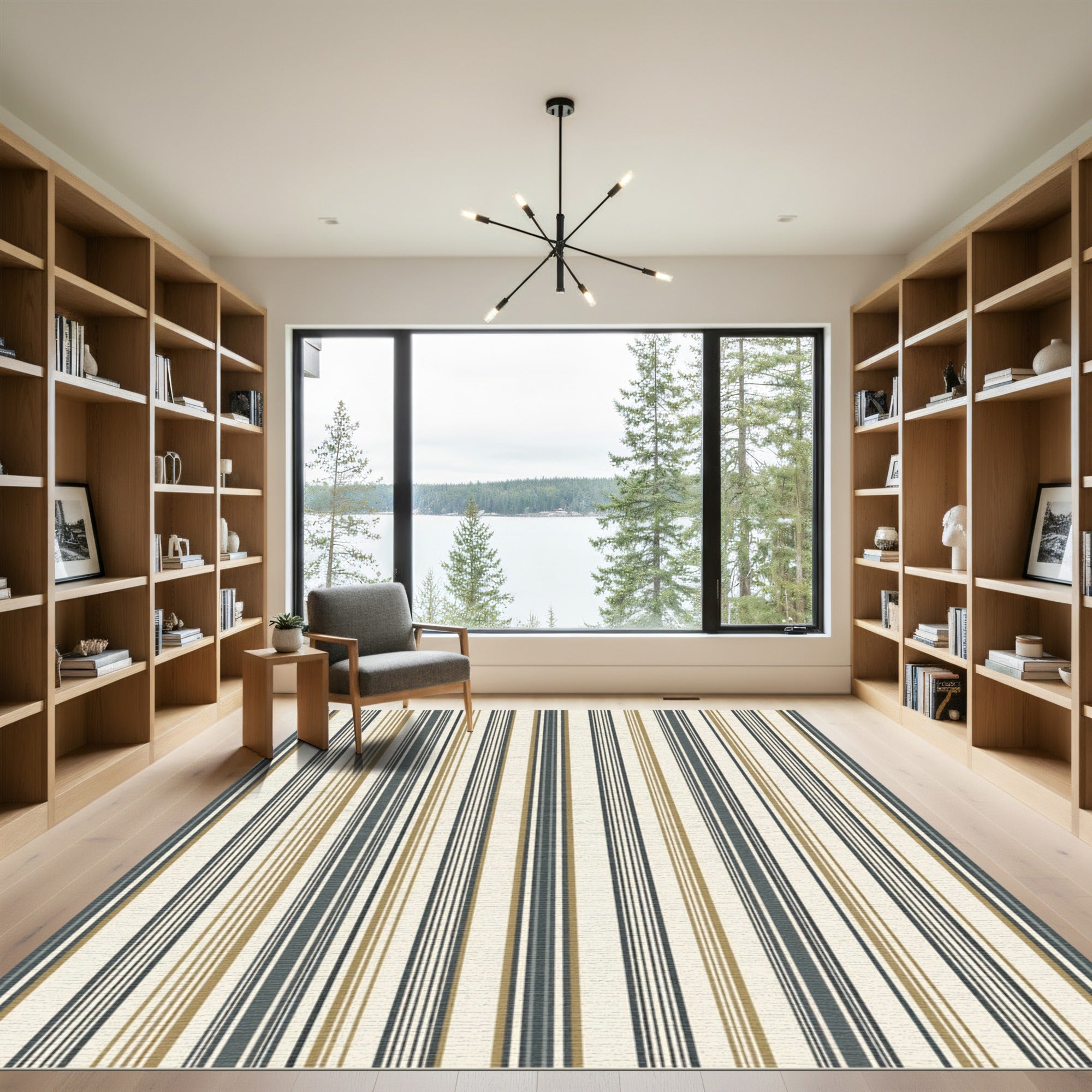 Earthy Tone Vertical Stripe Rug