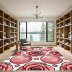Coral Pink Rose Bubble Repeat Rug