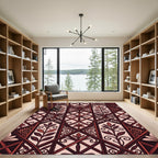 Gothic Burgundy Trellis Leaf Rug