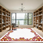 Regal Red Yellow Floral Border Rug