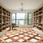 Geometric Tan and Umber Lattice Rug