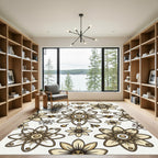 Golden Atomic Floral Symmetry Rug