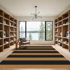Bold Ochre and Graphite Horizontal Stripes Rug
