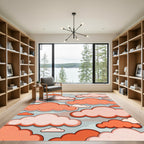Whimsical Peach Pastels Floating Cloud Composition Rug