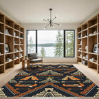 Geometric Aztec Totem Burnt Orange Rug