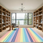 Pastel Multi Color Linear Stripe Rug