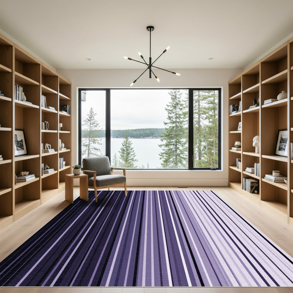 Minimalist Lavender Vertical Linear Gradient Rug