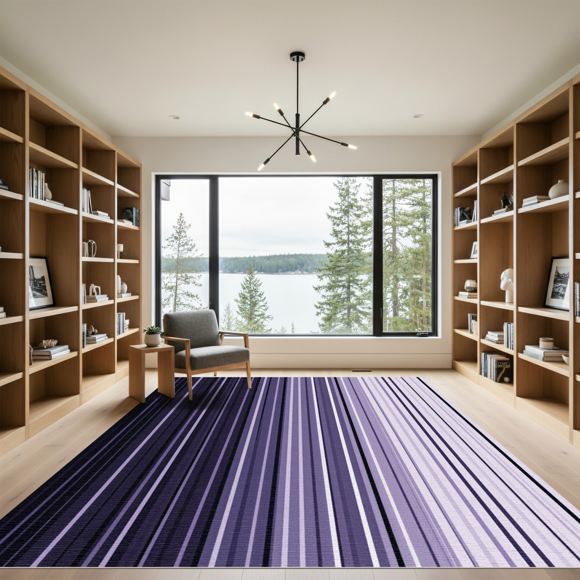 Minimalist Lavender Vertical Linear Gradient Rug