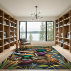 Vibrant Mallard Pond Wildlife Scene Rug