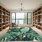 Lush Tropical Banana Leaf Foliage Rug