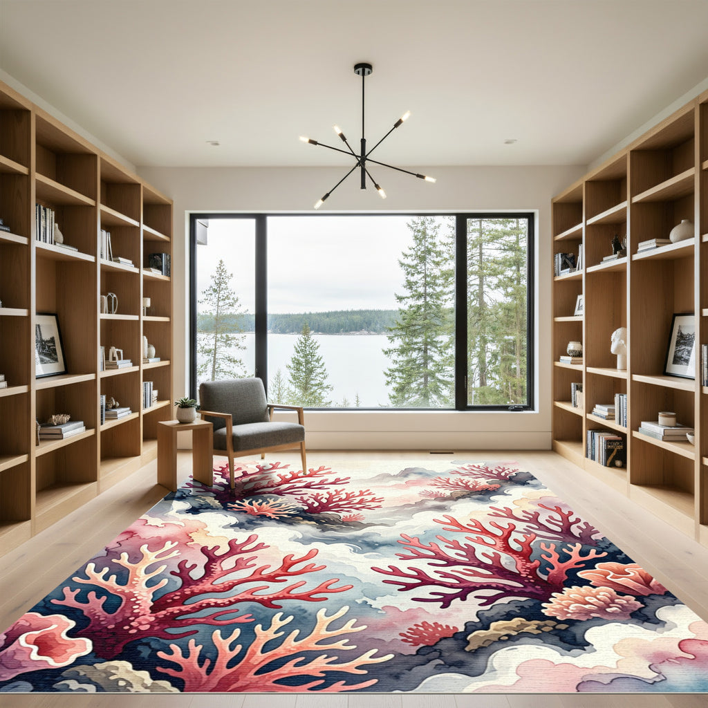 Coral Garden Watercolor Reef Rug