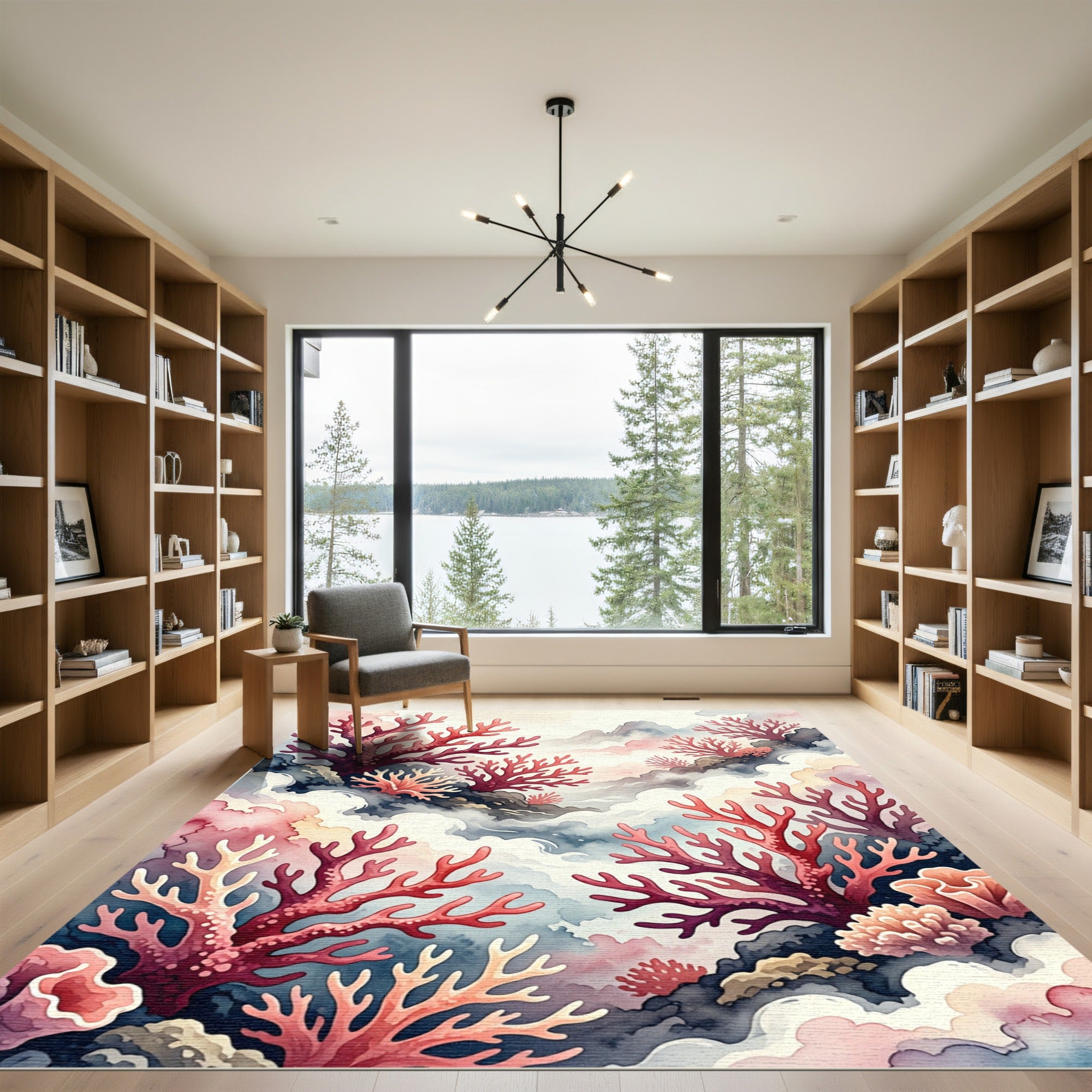 Coral Garden Watercolor Reef Rug