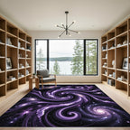 Cosmic Violet Swirling Galaxy Nebula Rug