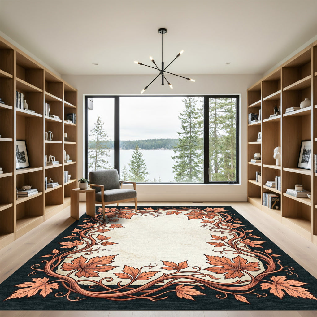 Autumn Leaf Vine Border Rug