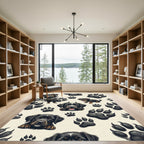 Playful Puppy Paw Cream Accent Rug