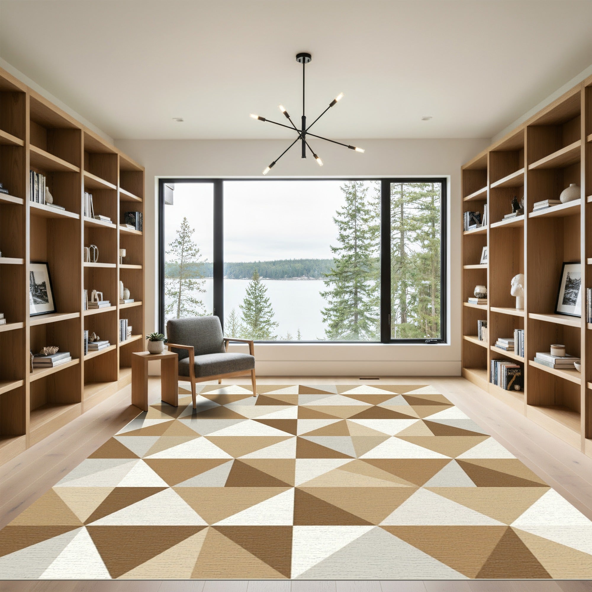 Warm Earth Tones Geometric Shards Rug