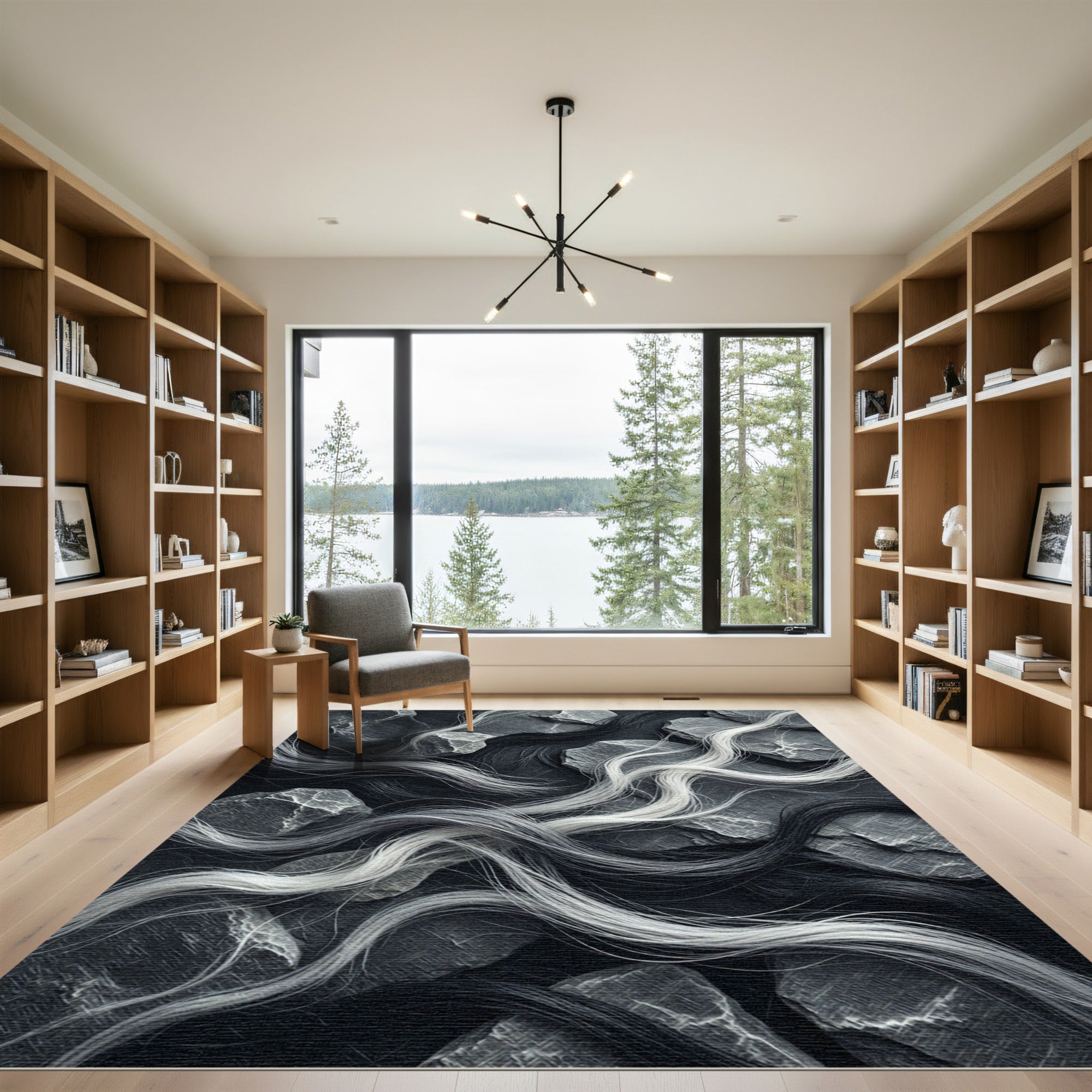 Monochromatic Stone Whimsical Strands Rug
